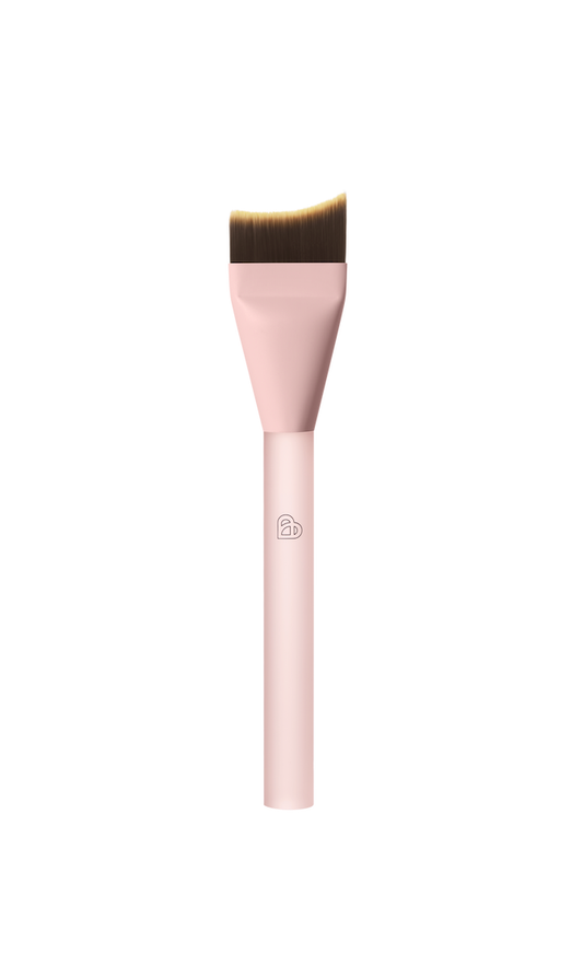 Crescent-shaped foundation brush